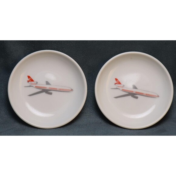 Vintage Malaysia Airlines DC-10 Butter Pat Dish Set - Picture 3 of 4